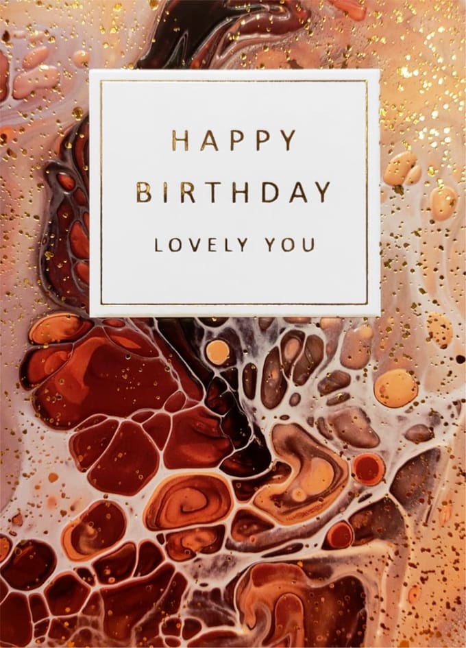 Kaart - Gold Rush - Happy birthday lovely you - GLD037-A