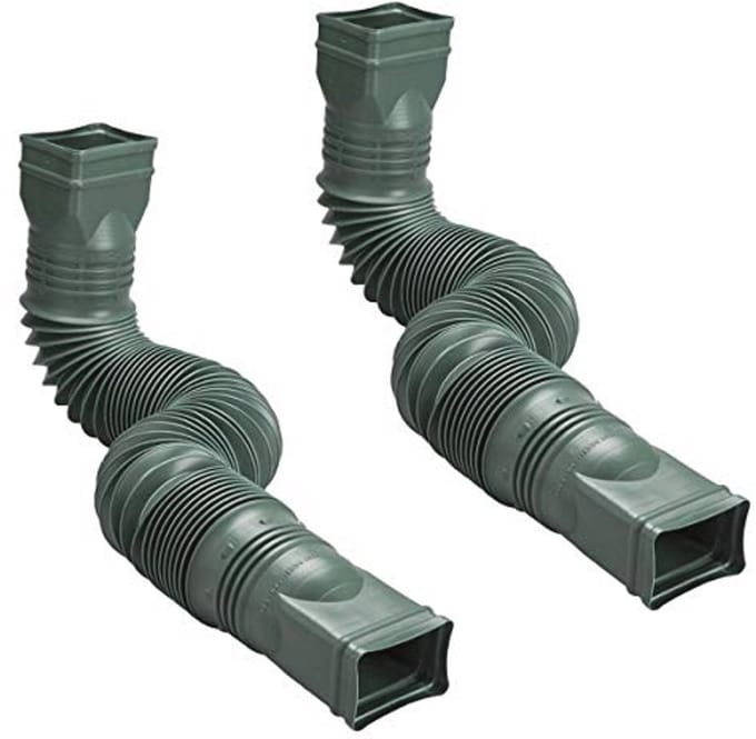 2-Pack Groene Flexibele Downspout Extension Goot Connector voor Regenwater Drainage