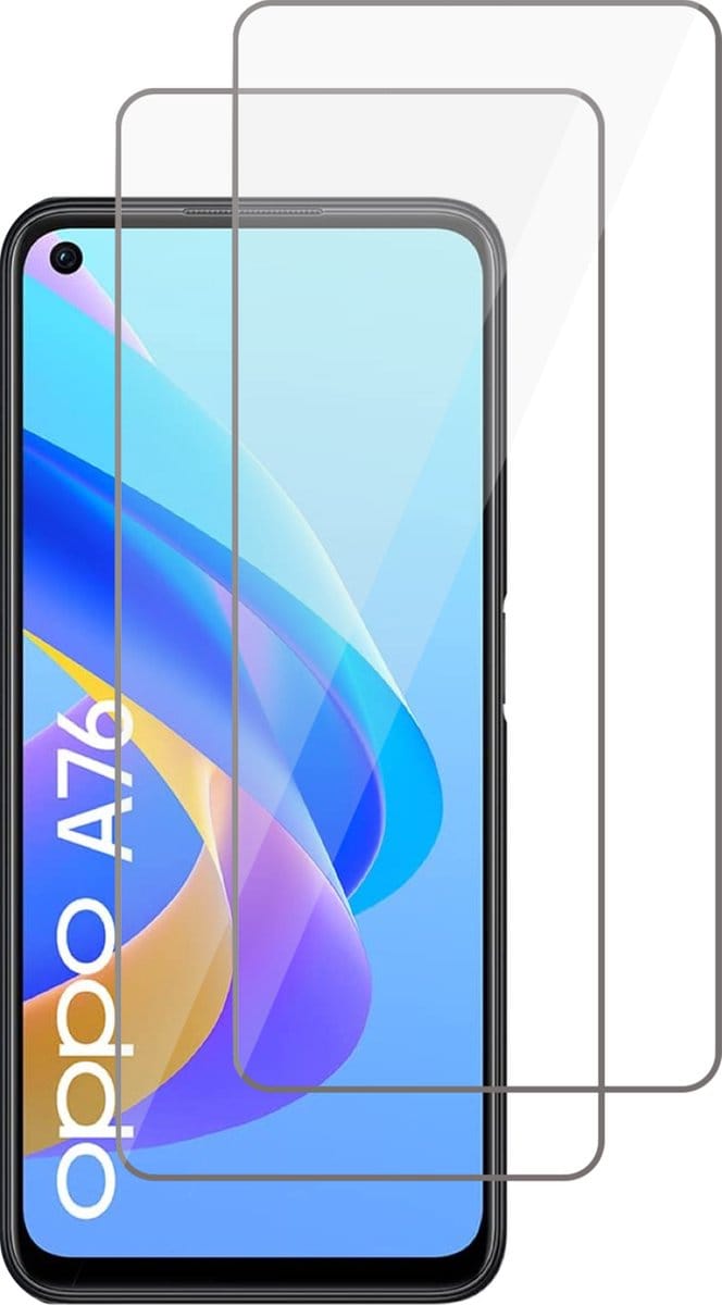 Screenprotector geschikt voor Oppo A76 - Gehard Glas Beschermglas Tempered Glass Screen Protector - 2 Stuks