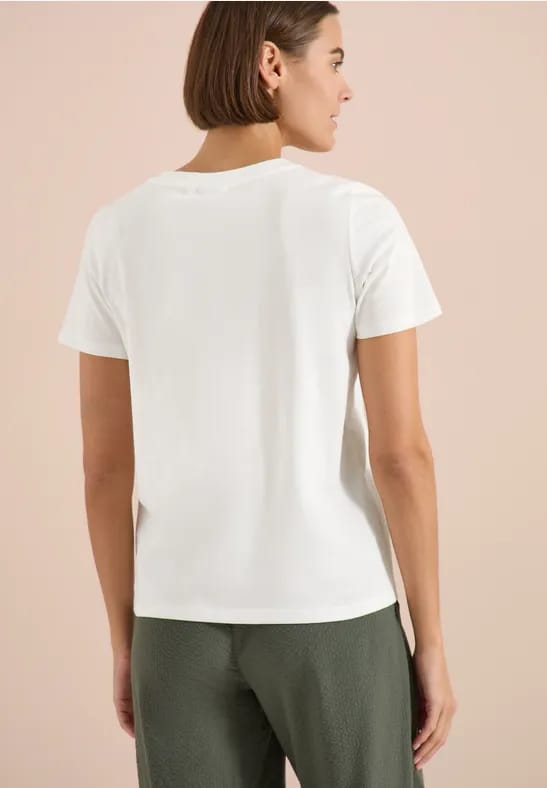 Shirt met ronde hals en foliedruk