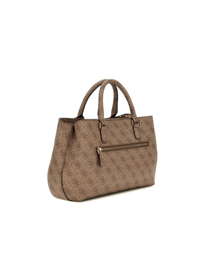 GUESS Handtas Schoudertas Katya Girlfriend Satchel Latte Logo Lichtbruin