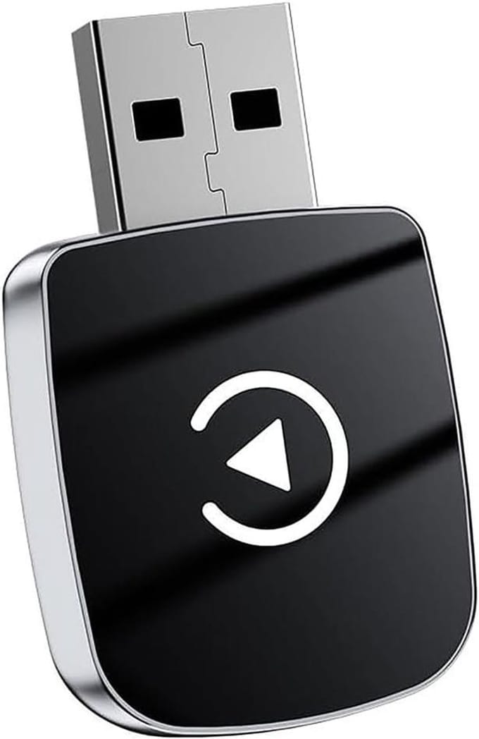 CarPlay Adapter Auto - Interface Dongle - Navigatie Muziek - Plug and Play - 10x10x10 mm - Zilver