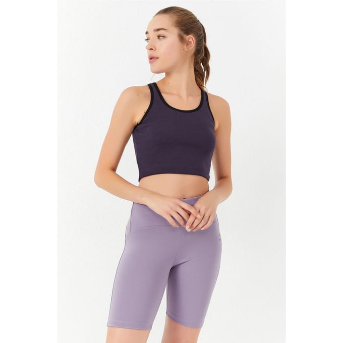 Geribbelde Mouwloze Crop Top