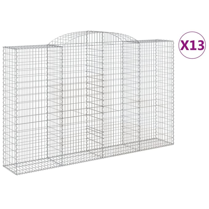 vidaXL - Schanskorven - 13 - st - gewelfd - 300x50x180/200 - cm - ijzer