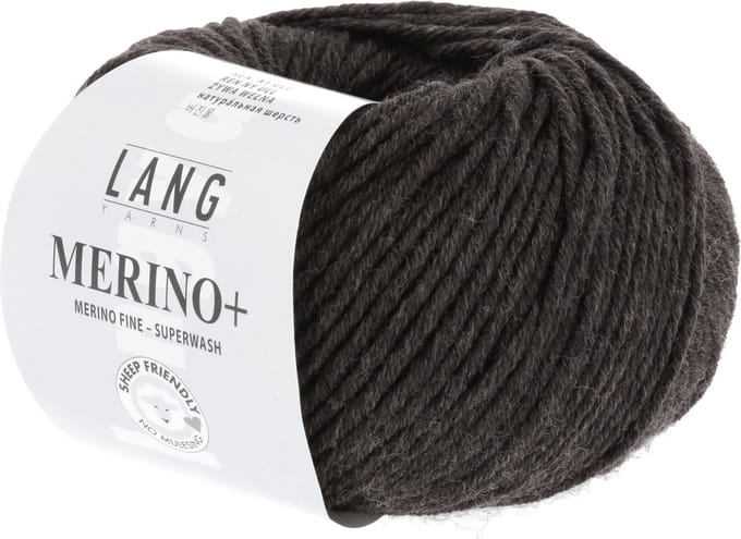 Lang Yarns Merino Plus - 368 donkerbruin mix - Merinowol Garen