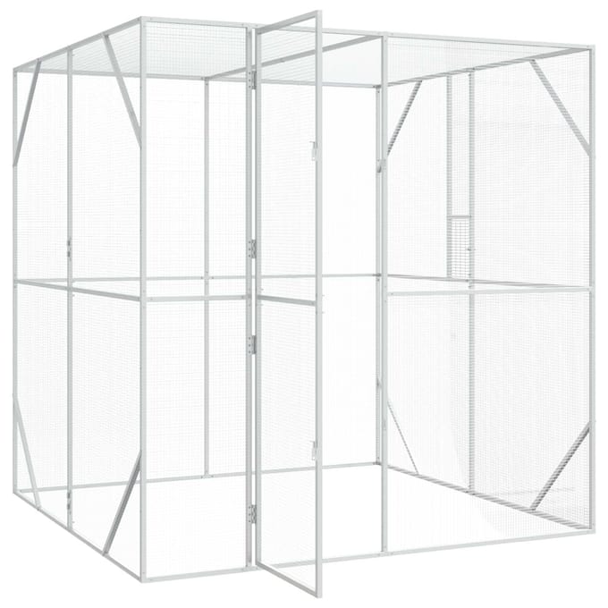 Cage à Oiseaux Anthracite 209 x 202 x 214 cm Acier Galvanisé