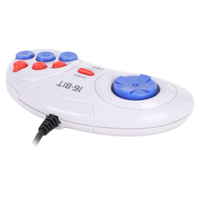 Console de jeu portable mini 16 bits 9 broches Contrôleur de jeu ergonomique Blanc pour Sega white