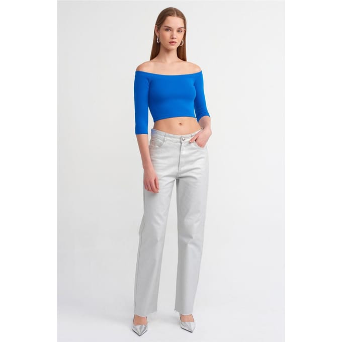 Dames Off-shoulder Crop Blouse