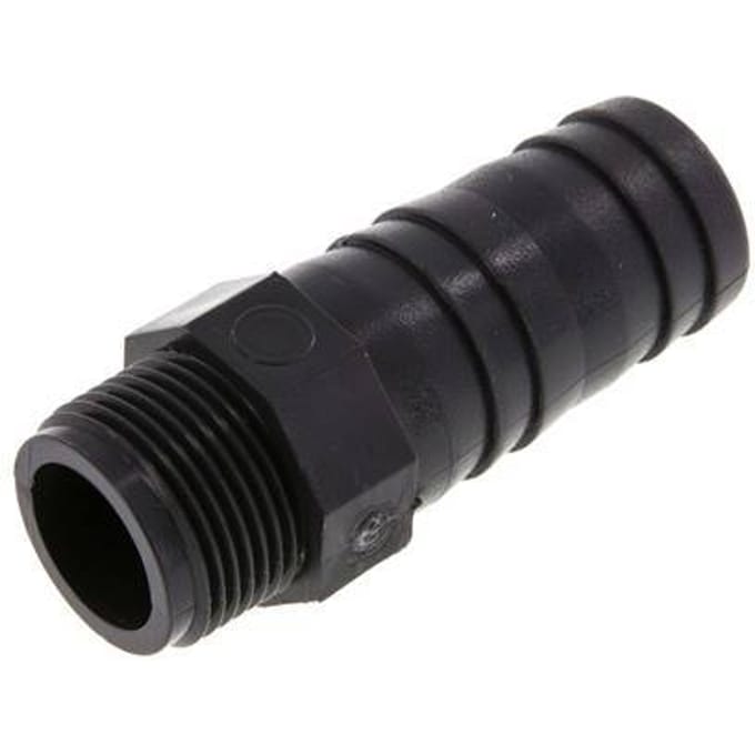 25 mm & G3/4'' PVC-U Slangpilaar buitendraad 76mm EN 1452-3 [5 Stuks]