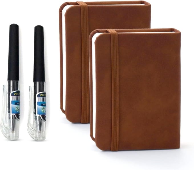 SnelShoppen - 2 x Mini Notitieblokken A7, Pocketformaat, Notitieboekjes voor Kantoor, School, Werk, Compact en Handig, 2 Stuks