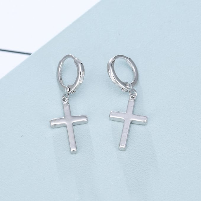 VANDAAG VERZONDEN - Oorbellen - Kruis - Zilver - Christelijk