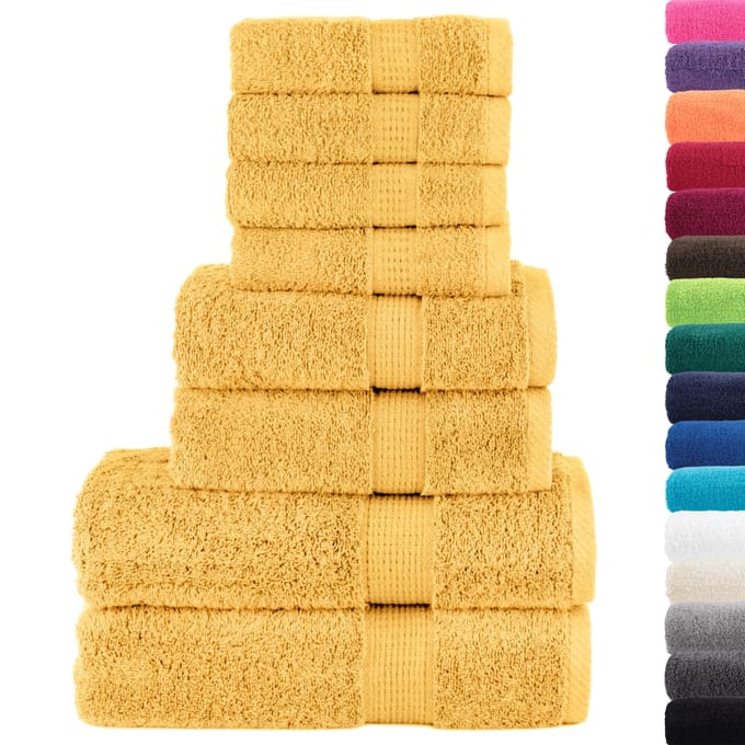 vidaXL - 8-delige - Handdoekenset - SOLUND - 600 - g/m² - goudkleurig