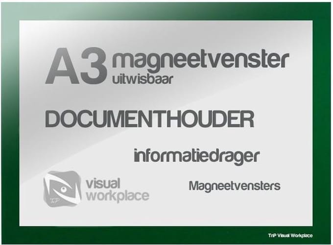Magneetvenster A3 (uitwisbaar) - Groen