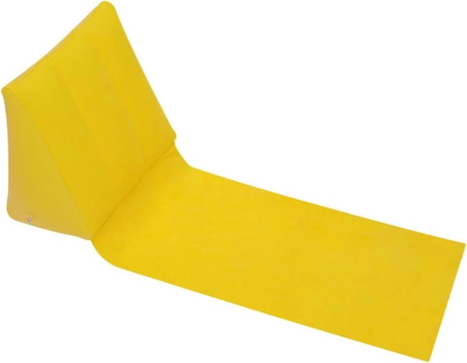 Opblaasbaar Kussen - Reiskussen - Kamperen en Reizen - Ergonomisch Ontwerp - 26.8 x 17.7 cm - Geel
