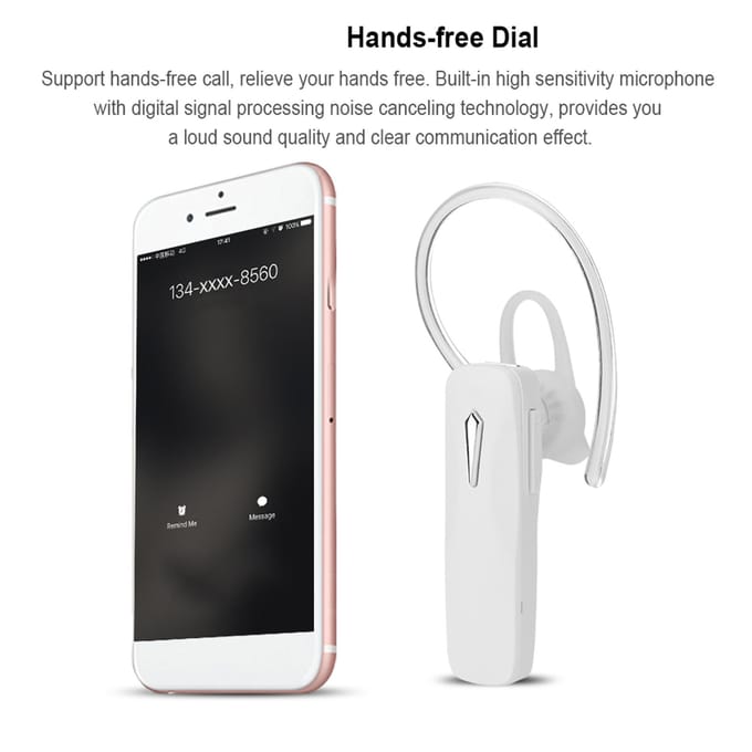 Draagbare Zakelijke TWS Bluetooth True Wireless Oorhaak In-Ear Headset Oortelefoon Wit wit