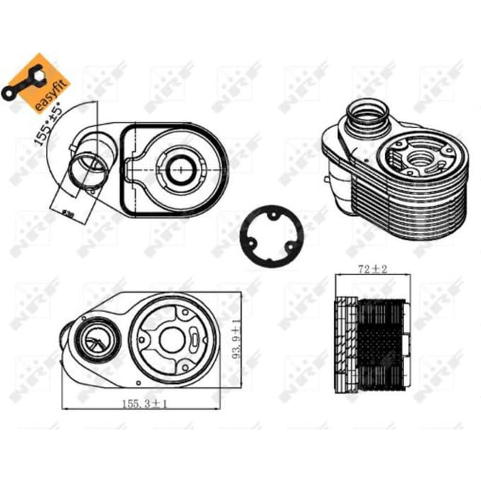 Olie radiator, motorolie  NRF 31324