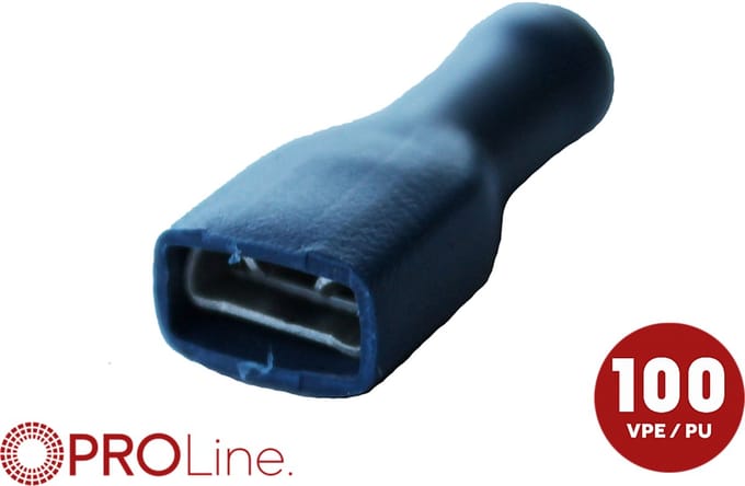 Kabelschoen 6.3x0.8 blauw (100stuks) ACV PROLine