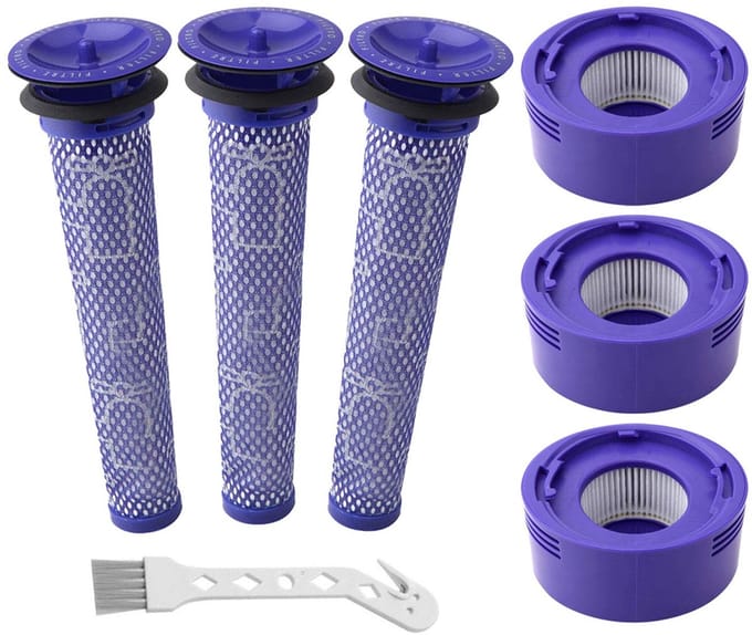 XXL Super Set HEPA Pre- & Post Filter geschikt voor Dyson V7/V8 - Accessoires Vervanging DC58, DC59, DC61, DC74 - 3 stuks