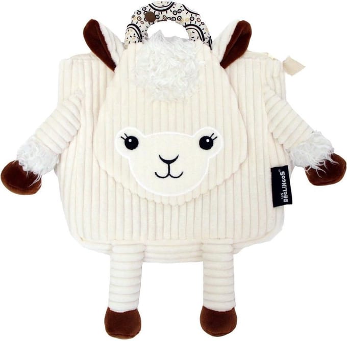 Les Deglingos Rugzak Lama Wit 25 Cm
