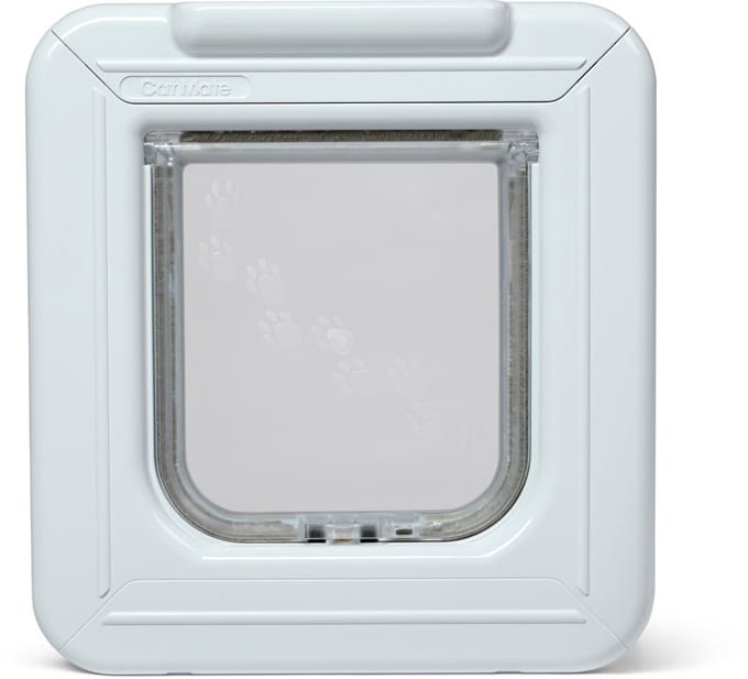 Cat Mate Elite I.D. Disc Kattenluik met Timerbediening 26,5 cm x 24,8 cm — wit - 305W