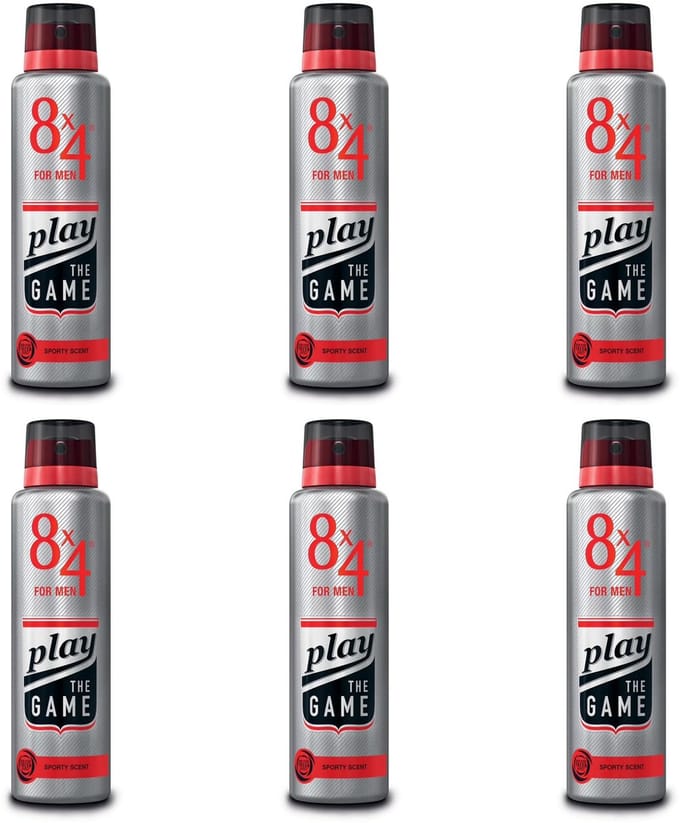 8x4 For men - Play the Game - Deodorant - Voordeelset (6 x 150ml)