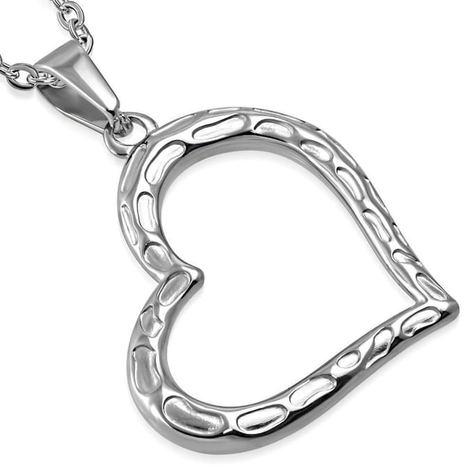 Amanto Ketting Boate - 316L Staal - Hart - 37x36mm  - 45cm