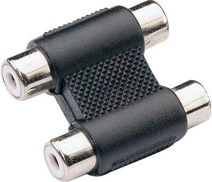Powteq - RCA koppelstuk - 2 x RCA / 2 x Tulp koppelstuk - Gold-plated