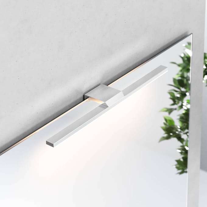 MCJ LED spiegellamp Triga IP44, chroom, 40cm, 4.000K