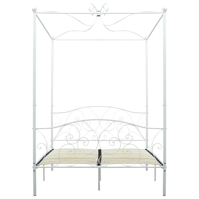 vidaXL - Hemelbedframe - metaal - wit - 140x200 - cm