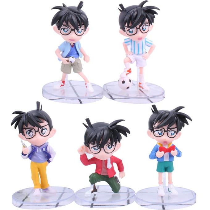 5 stuks/set Anime Detective Conan Model Figuur Speelgoed no box white