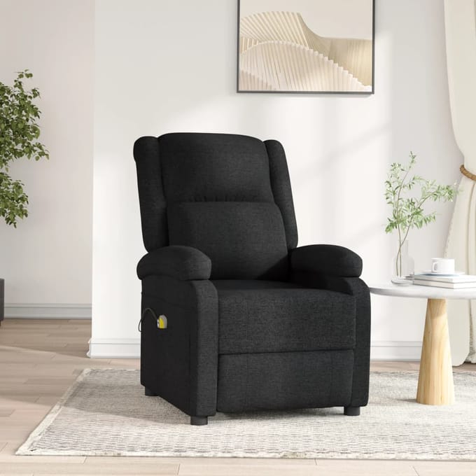 vidaXL - Massagestoel - elektrisch - stof - zwart