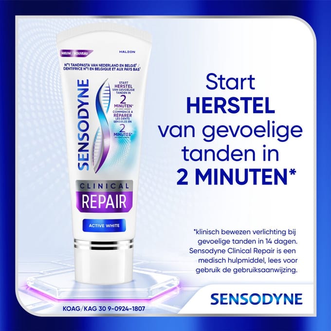 Sensodyne - Tandpasta - Clinical Repair - Active White - 75ml x 6