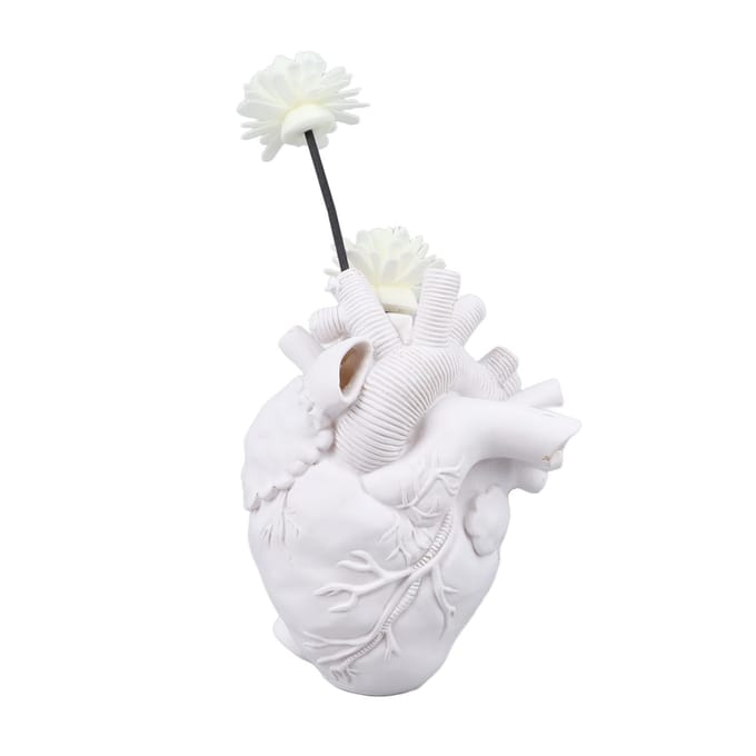 Creatieve Anatomische Hart Vazen Hars Sculptuur Hartvormige Kunst Bloemvazen Desktop Thuis wit