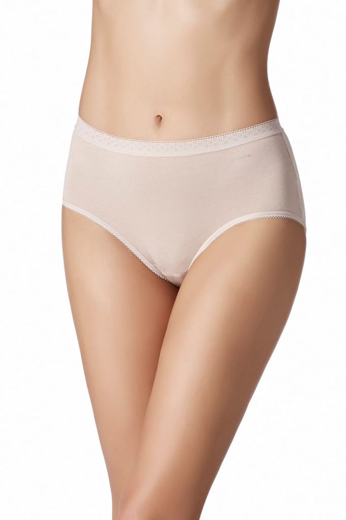 Janira Slip Midi Esencial – 93% katoen - Duopack - Dune - 2XL