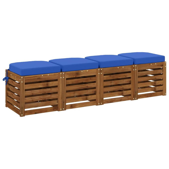 vidaXL - 4-delige - zitkussens - SOEST - 4 - st - 100% - Polyester - Koninklijk - Blauw