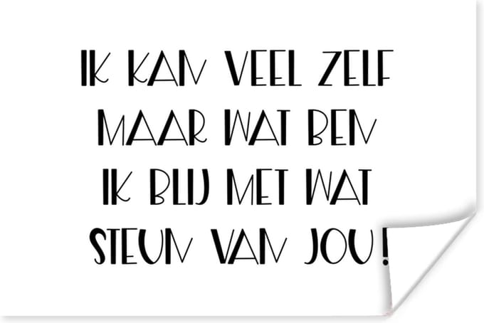 Poster Sterkte - Quotes - Steun - 30x20 cm