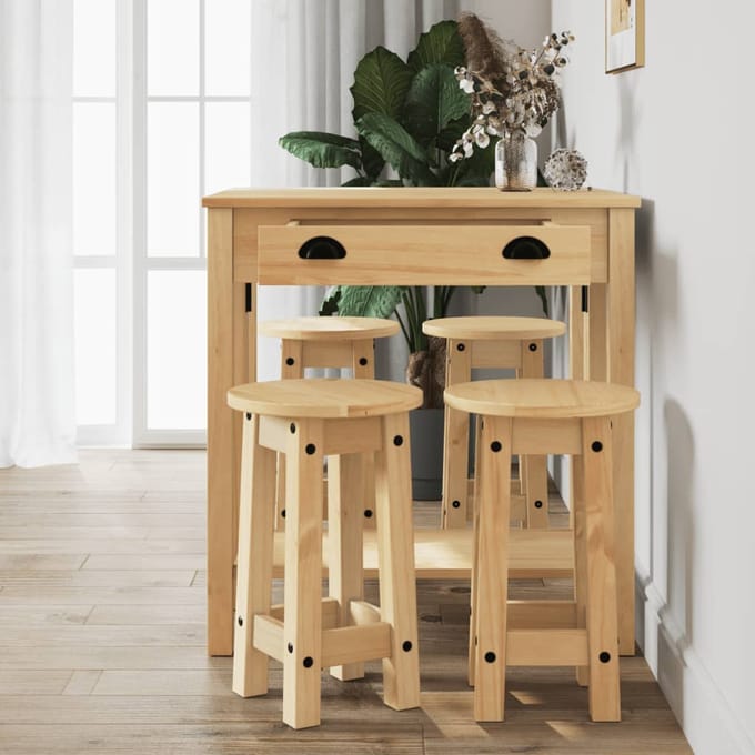 vidaXL - 5-delige - Barset - massief - grenenhout