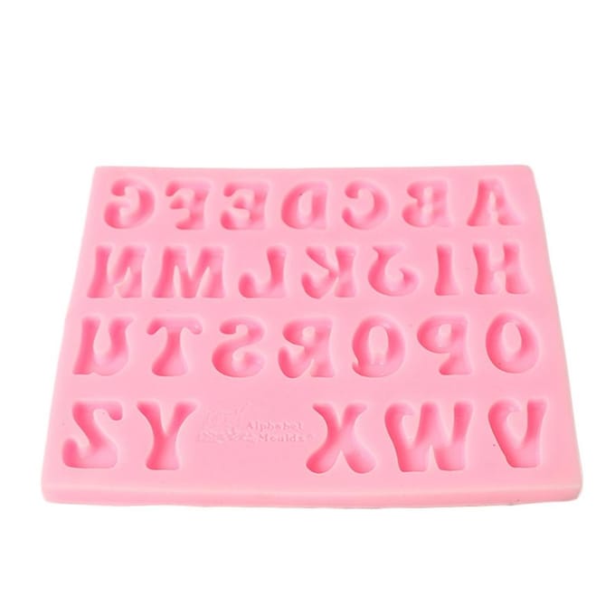 Vorm van Letter Cake Bakken Koekje Chocolade Suikerpasta Voedsel Silicone Vorm Bakvorm pink