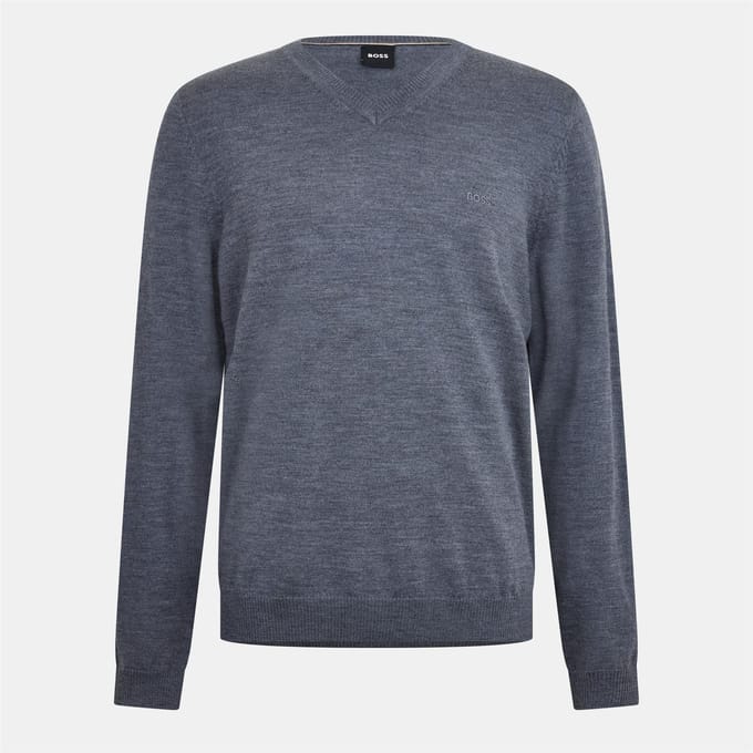 Boss Heren Batisse V Hals Sweater Top (Medium Grijs)