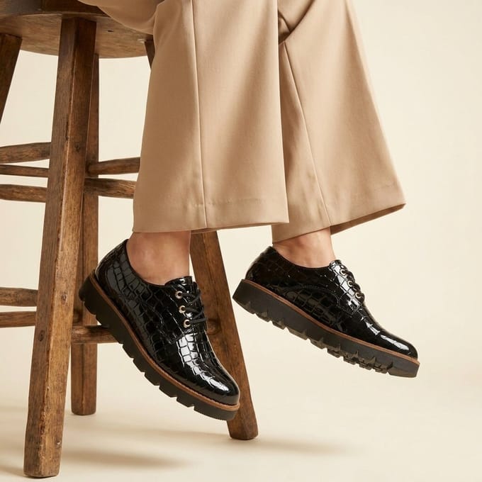 Feyn Veterschoenen zwart Lak - Maat 36