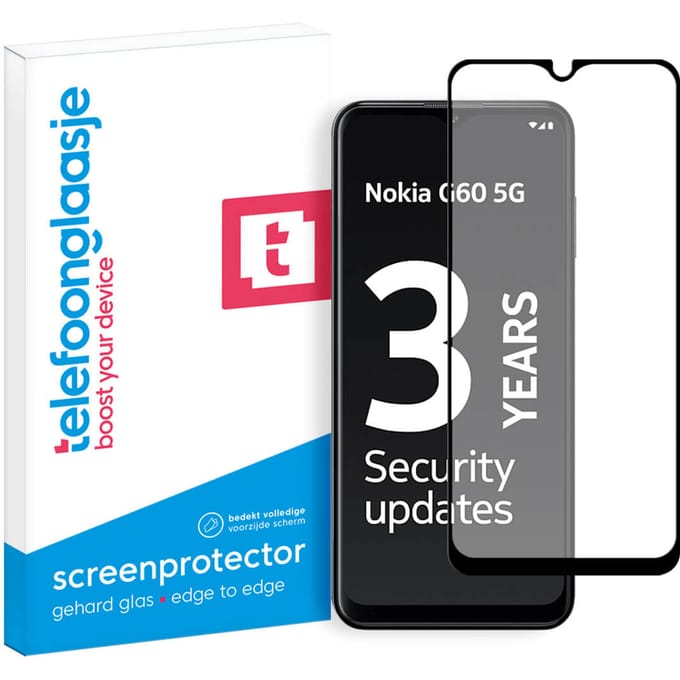 Nokia G60 5G screenprotector gehard glas Edge to Edge