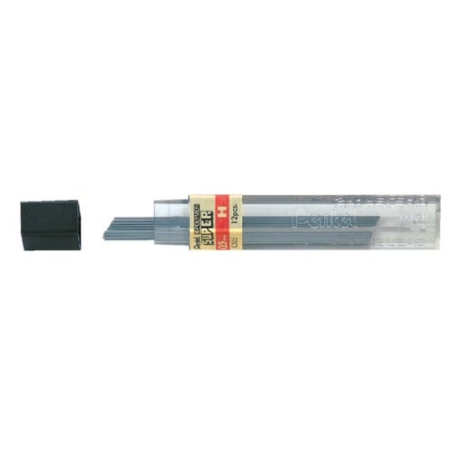 Potloodstift Pentel H 0.5mm zwart koker à 12 stuks