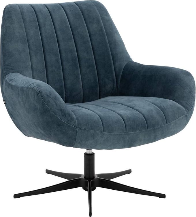 Goossens Fauteuil Kamille - Velvet - Blauw