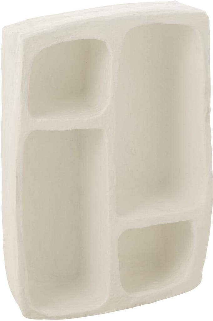 J-Line wandrek Flint - papier maché - wit - small