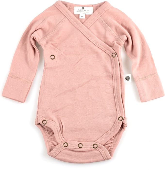 Wollen Overslagromper lange mouw – Merinowol - Misty Rose 44