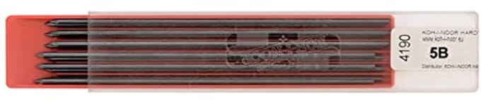 Graphitlood 2 mm voor vulpotlood - 120 mm, hardheidsgraad 5B