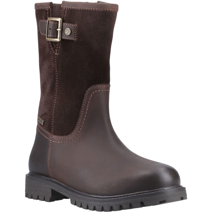 Hunter Canna Ankle Boot Dames Leren Bruine Laarzen
