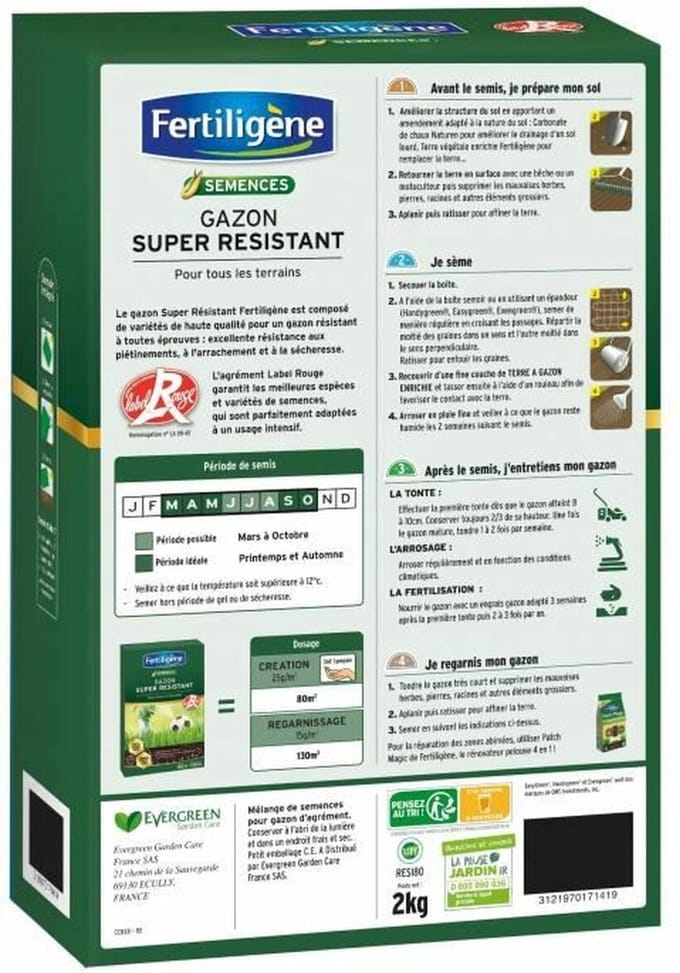 FERTILIGENE Superbestendig gras voor elk terrein - 2 kg