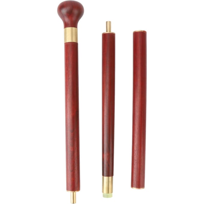 Oude Rozenhout Wandelstok Elegant Ergonomisch Afneembaar Ronde Greep Wandelstok voor brown
