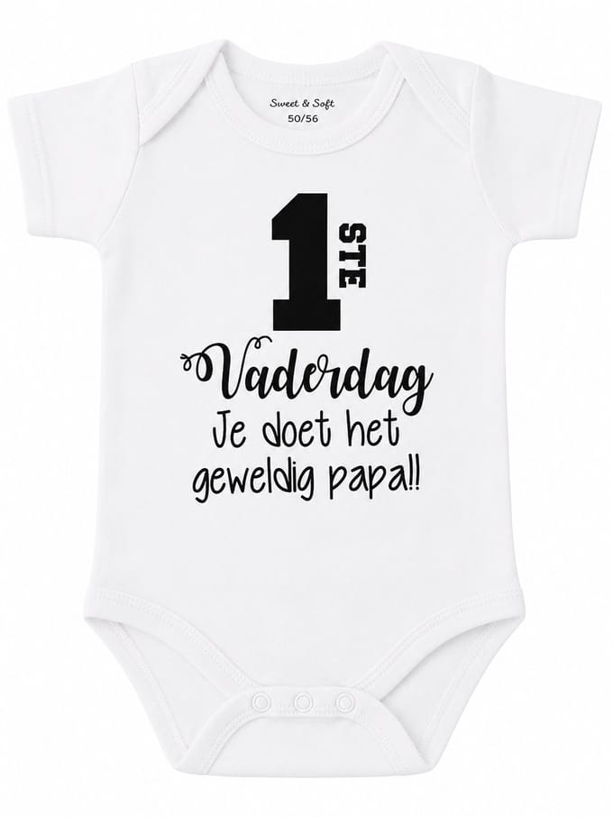 romper papa baby cadeau tekst eerste vaderdag je doet het geweldig korte mouw maat 62-68
